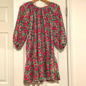 Goodnight Macaroon Floral Printed Flare Peplum Dress